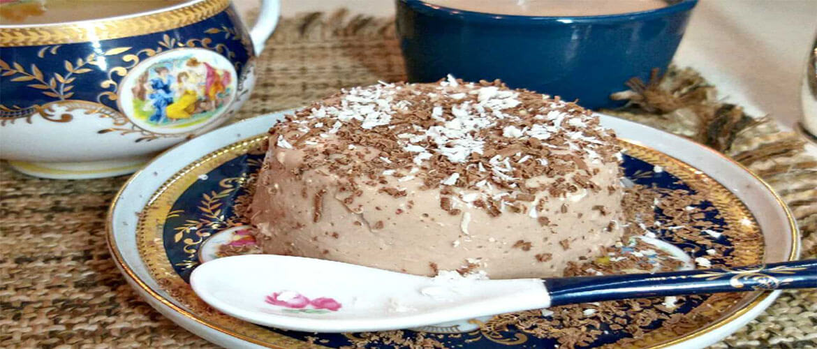 Творожный десерт с желатином и какао. Без выпечки - быстро и вкусно!